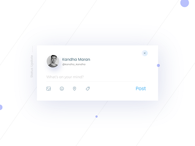 Status Update- Daily UI:: #081 blue dailyui day81 facebook like minimal profile soft status statusupdate ui update