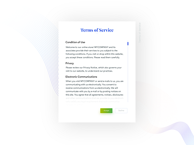 Terms of Service- Daily UI:: #089 089 accept dailyui decline mobile of policy privacy service terms ui ux
