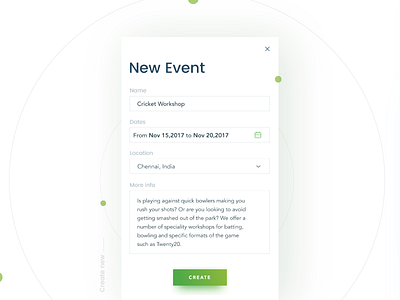 Create New- Daily UI:: #090 create dailyui date event field form input modal picker project team view