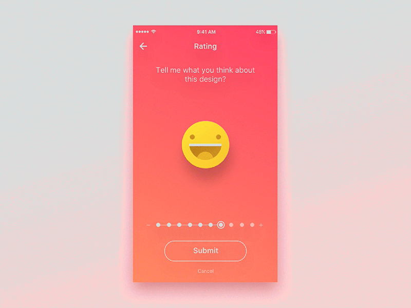Emoji Rating animation app emoji gradient rating smiley