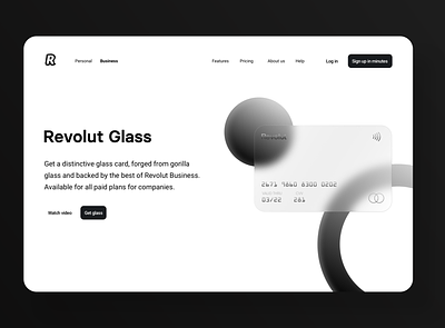Revolut Glass Concept black card concept credit credit card creditcard glassmorphism revolut white