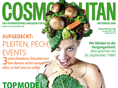 Cosmopolitan Cover cosmopolitan cover girl indesign magazine model photo print shooting vegetables