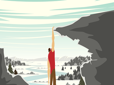 Rock climber character design climbing design heights illustration mountains vector