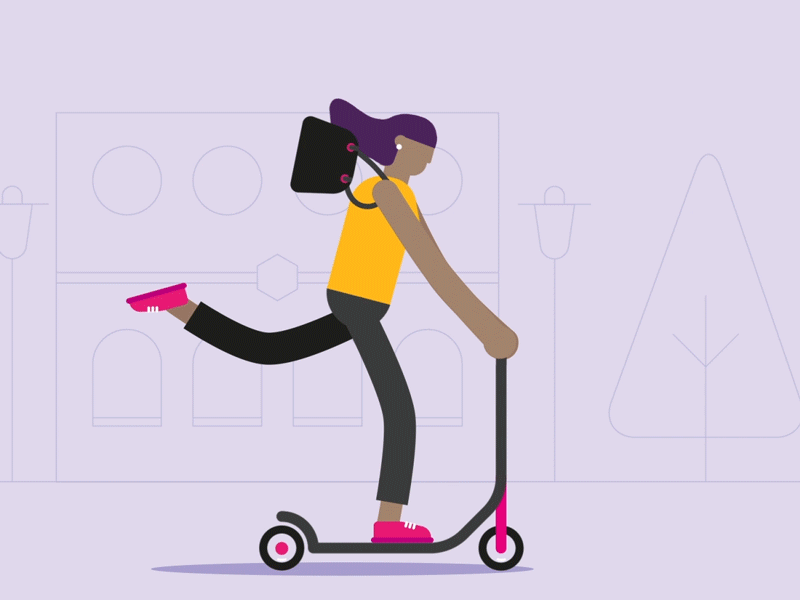 The New Parent - Commuter after effects animation character character design commuter gif illustration motion scooter vector