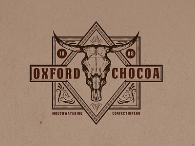 Oxford Chocoa Logo chocolate chocolatelabel logo logodesign oldfashioned retro vintage