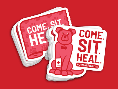 Vet Stickers bandage dog illustration sticker vector veterinarian
