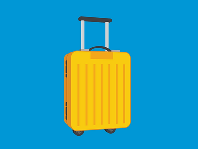 Rolling Suitcase 3d animation close open rolling suitcase vector