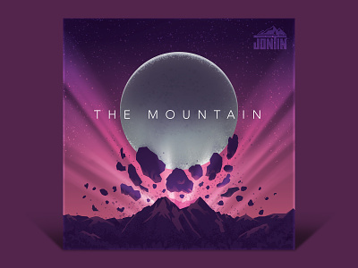 The Mountain | Album Cover album cover eruption illustration lights moon mountain vector