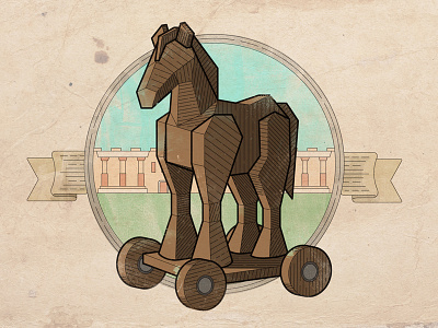 The Power Of Narrative horse illustration jajo line art trojan horse