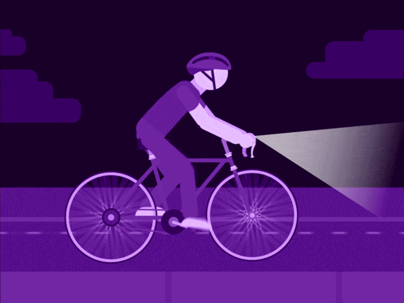 Night Cyclist animation bike biking cyclist lights night