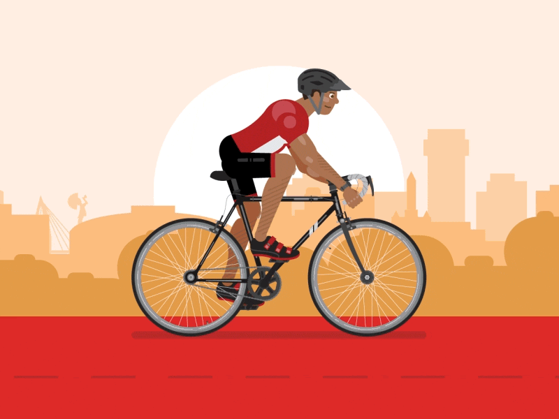 Wichita Cyclist animation bike biking cyclist illustration skyline wichita