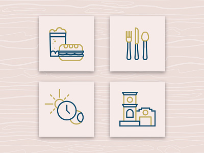 Restaurant Icons beer clock food icon illustration silverware vector