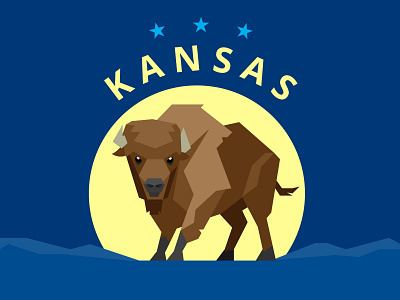 Happy Kansas Day buffalo illustration kansas midwest vector