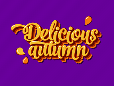 Delicious Autumn illustrator typography vector