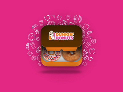 Daily UI Challenge - App Icon app icon design donuts. dunkin icon iconography illustration