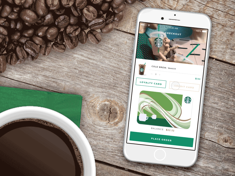 Daily UI Challenge - Checkout animated app checkout clean design food motion starbucks ui