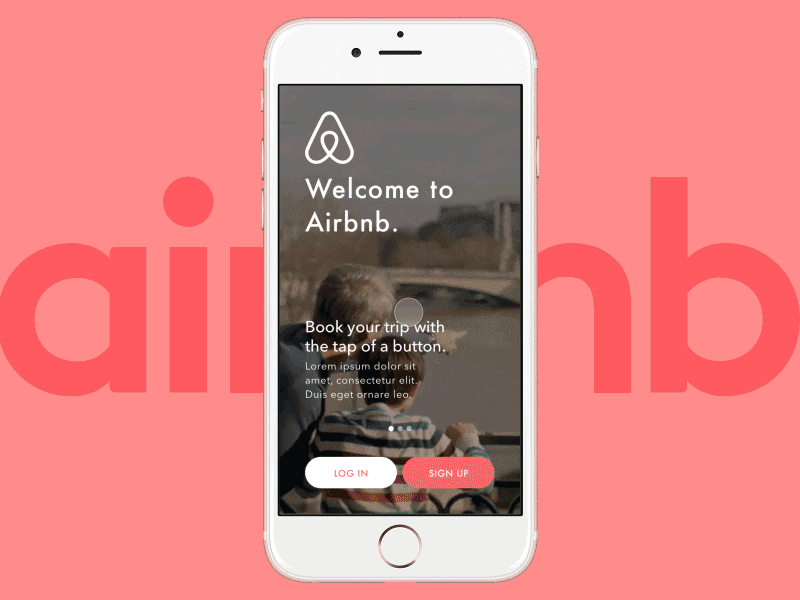 Airbnb Login animated app clean design login motion ui