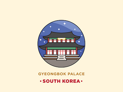 Gyeong Bok Palace design flat icon iconography illustration korea palace south korea