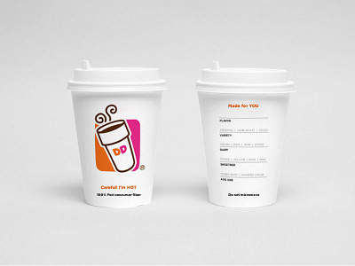 Dunkin' Cups coffee cups design drinks food minimal packaging print simple typography