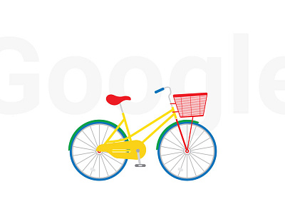 Happy 19th Google! bike birthday design flat google icon iconography illustration noogler
