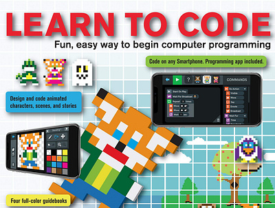 (EPUB)-Learn to Code Kit (4 Books and Downloadable App): Fun, Ea app book books branding design download ebook graphic design illustration logo read reading typography ui ux vector