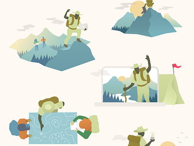 Adventure of Inventing adventure branding explorer illustration landing page outdoors website