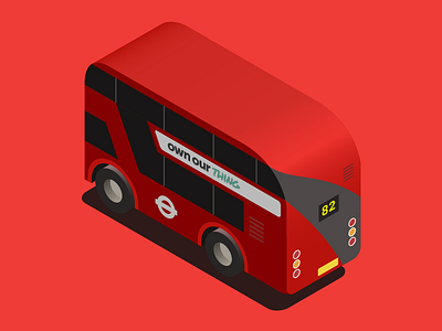 Isometric London Routemaster Bus Illustration