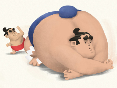 The Littlest Sumo illustrations character design characters childrens book childrens book illustration digital painting illustration photoshop sumo