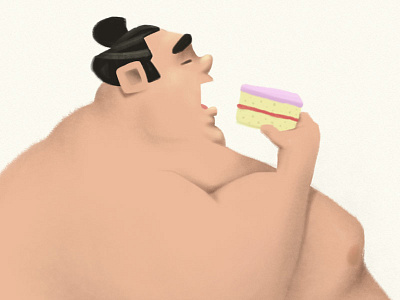 The Littlest Sumo illustration childrens book illustration digital painting eating illustration photoshop sumo