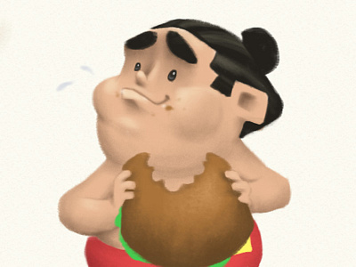 Koji, The Littlest Sumo Illustration character design childrens book illustration digital painting illustration photoshop