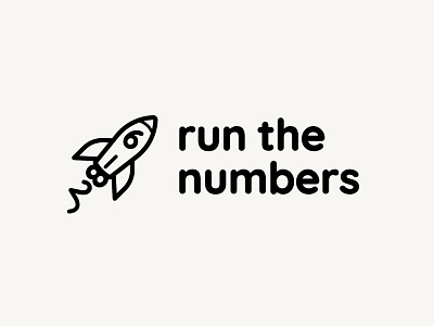 Run The Numbers Logo concept branding finance logo logo logo design numbers logo rocket logo