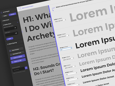 Archetype, a tool for designing typography design systems design systems product design typography typography design