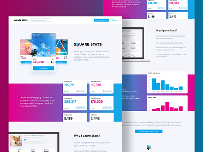 SquareStats Home Page analytics app analytics dashboard branding home page home screen homepage homepage design landing page social media