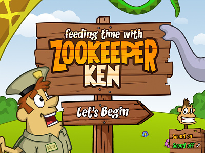 Zookeeper Ken Kids App app character design childrens app childrens illustration illustration kids app logo ux