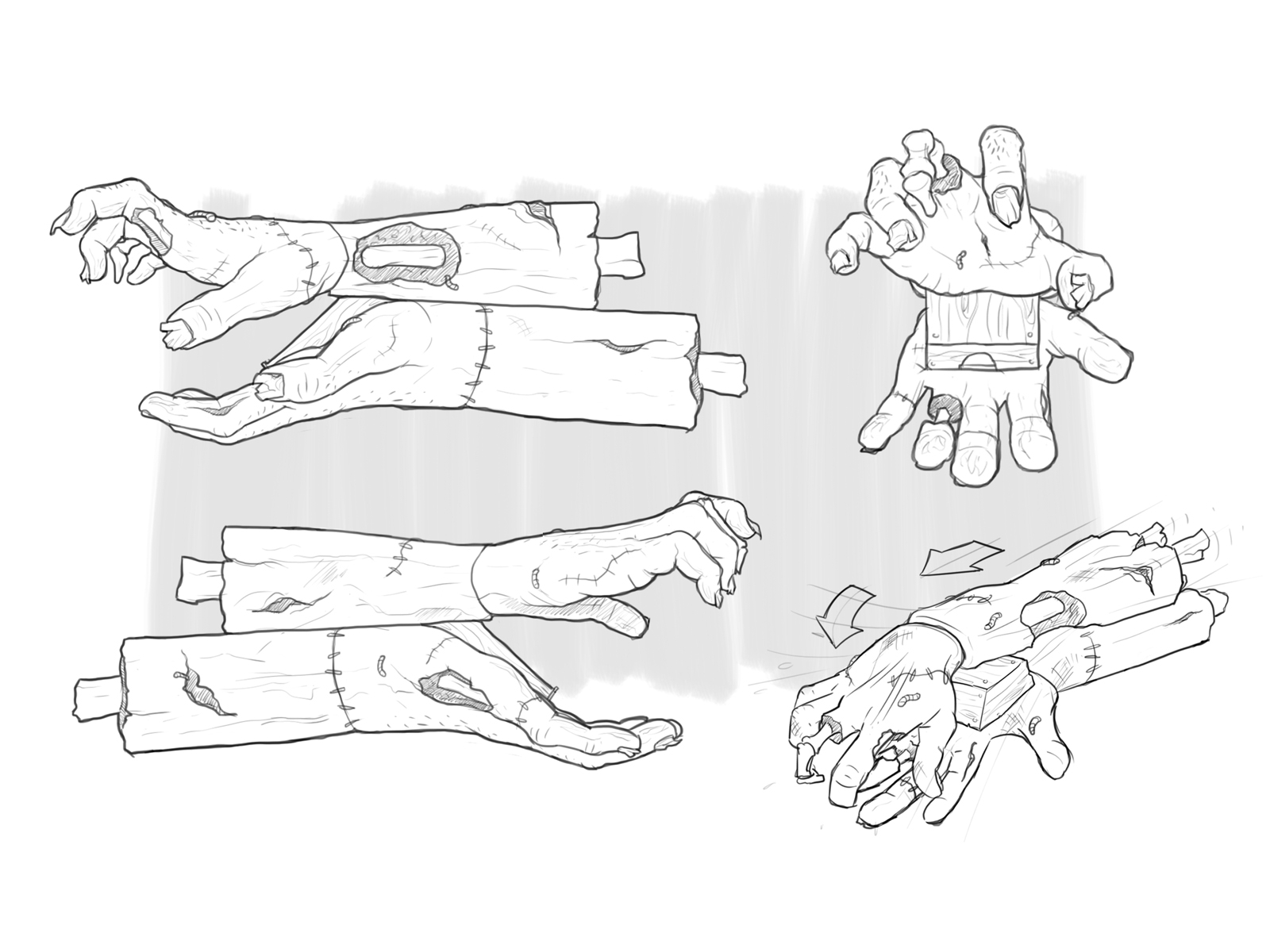 zombie hand sketch
