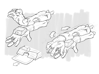 Zombie Hand Game game design industrial design product design sketching toy design