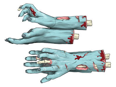 Zombie Hand Game Colour Tests game design industrial design product design rendering sketching toy design