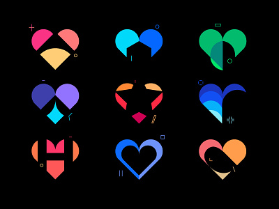 Icons of Heart best shots branding clean design cool colors design good design heart icon icon set ui ux vector