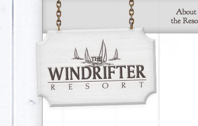 Windrifter Sign illustration logo website wood