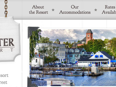 Resort Nav blue main message navigation website