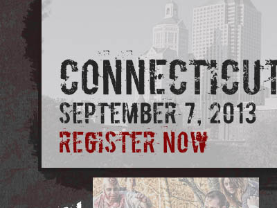 Register Now distressed website zombies