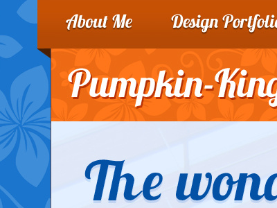 Hawaiian Pumpkin King blog design blue lobster orange website