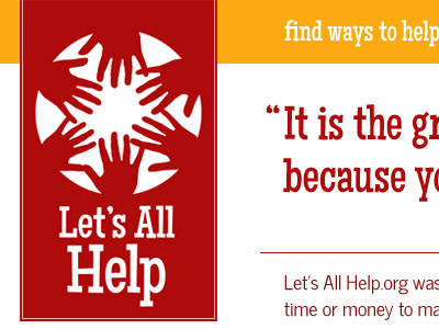 Lets All Help illustration logo orange red website