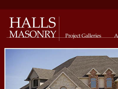 Halls Masonry navigation red website
