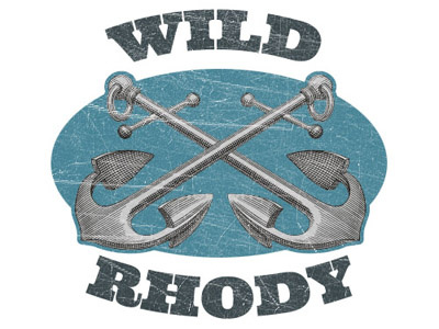 Wild Rhody Two blue illustration logo