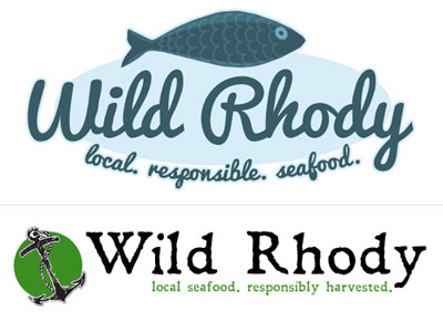 Wild Rhody Three And Four blue green illustration logo