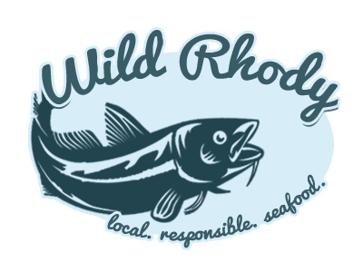 More Fish blue illustration logo