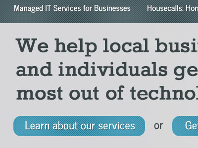 We Help Local billboard message blue slab serif website