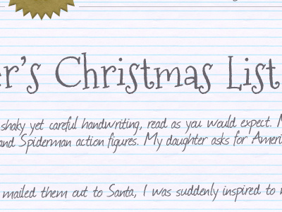 Christmas List blog christmas handwriting website