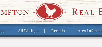 Chicken blue buttons chicken logo navigation red website